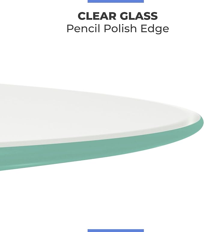 42" Inch Round Glass Table Top 3/8" Thick Pencil Polish Edge Tempered by Fab Glass and Mirror
