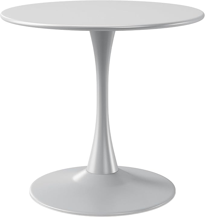 WestinTrends Playa 31.5" Round Outdoor Indoor Metal Cocktail Dining Table, Gray