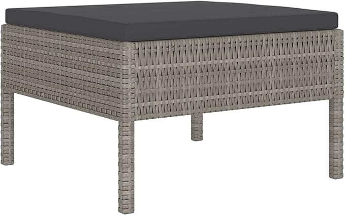 Patio Lounge Set with Cushions,Outdoor Patio Furniture,Outdoor Chat Conversation Set,Garden Furniture Sets,for Patio,Backyard,Garden,Outdoor,6 Piece Poly Rattan Gray
