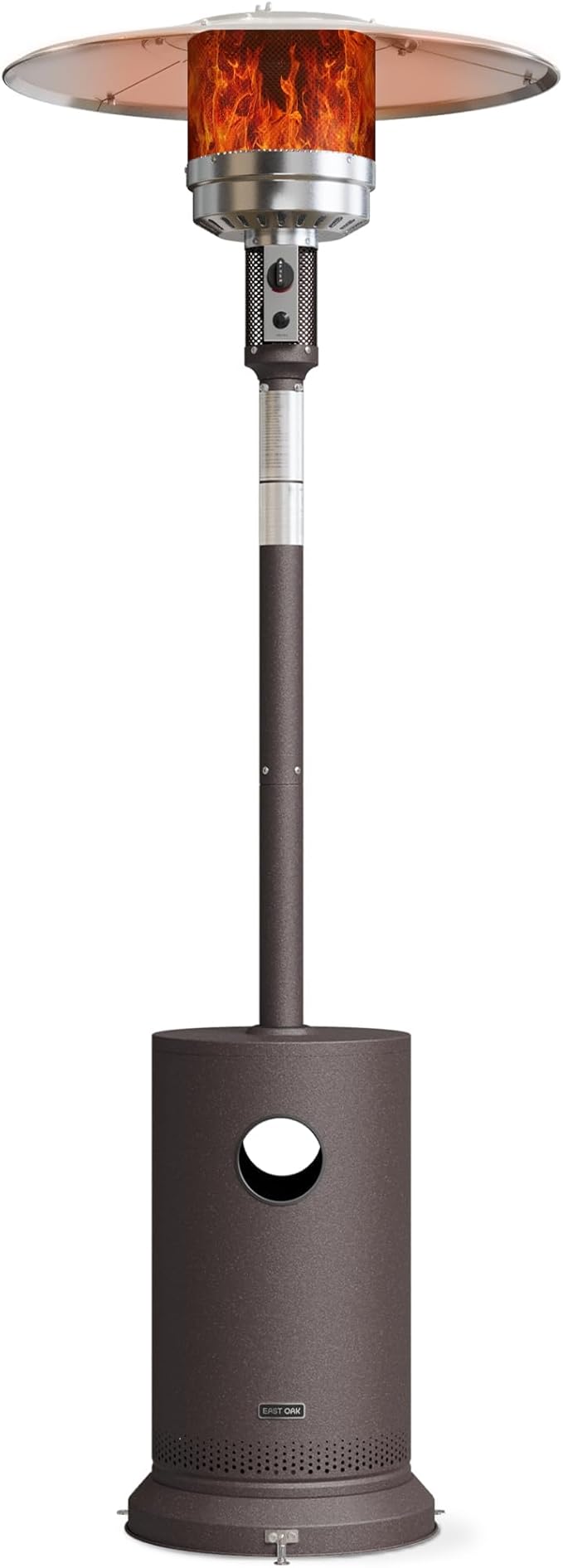 EAST OAK 48,000 BTU Patio Heater with Sand Box, Table Design, Double-Layer Stainless Steel Burner, Wheels, Triple Protection System, Outdoor Heater for Home and Residential, Lava Smoke