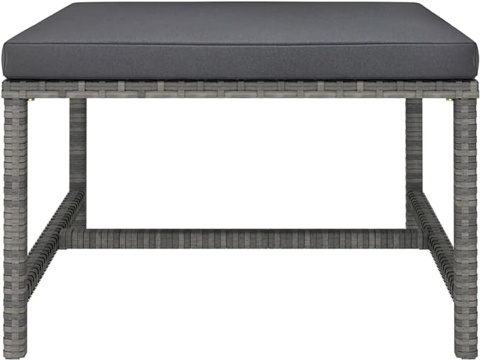 6 Piece Patio Conversation Set Grey PE Rattan Modular Outdoor Lounge Furniture 23.6x23.6 inch with Powder-Coated Steel Frame & Removable Cushions for Balcony Garden Terrace