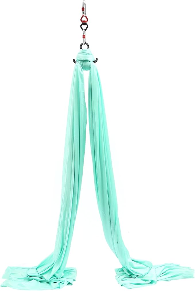 Aerial Yoga Hammock, 440 lbs Capacity Ceiling Mounted Aerial Silks Kit with 360° Swivel, Polyester Fabric for Home Gym Studio, 16.4ft