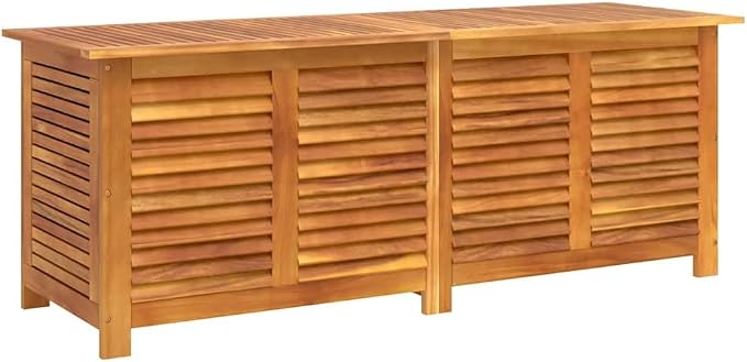 Garden Storage Box Natural Solid Acacia wood 59.1 x 19.7 x 22.0 in,Solid Acacia Wood Garden Storage Box for Outdoor Use – Rustic & Durable Storage Boxes