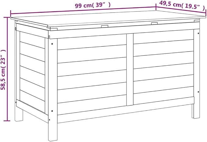 Outdoor Storage Container, Patio Storage Box, Wooden Portable Deck Box & Outdoor Container, White 39"x19.5"x23" Solid Wood Fir,-269
