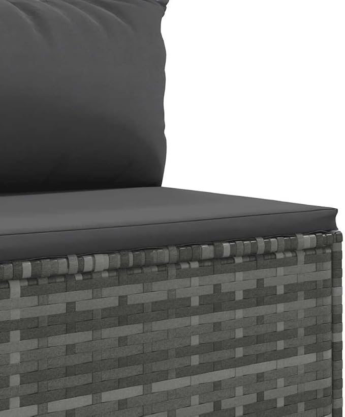 Outdoor Seating Furniture,Outdoor Conversation Sets,7 Piece Patio Lounge Set with Cushions Gray Poly RattanSuitable for Patio, Garden, Gazebo Low