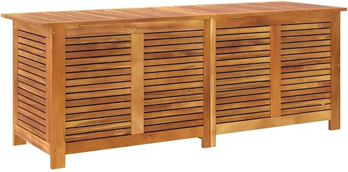 Garden Storage Box Natural Solid Acacia wood 59.1 x 19.7 x 22.0 in,Solid Acacia Wood Garden Storage Box for Outdoor Use – Rustic & Durable Storage Boxes