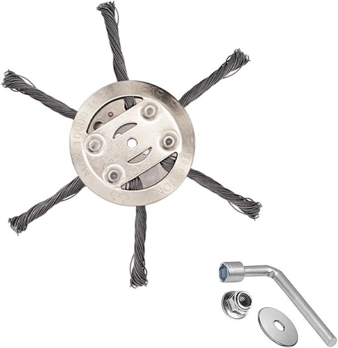 6" Steel Wire Grass Trimmer Head with 6 Blades，Rotary Brush Weed Cutter，Weed Remover Tool Lawn Mower Tray Replacement Head