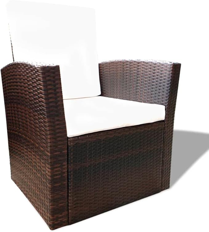 Patio Lounge Set with Cushions,Outdoor Patio Furniture,Conversation Furniture,Patio Furniture Sets,for Terrace,Garden,Backyard,4 Piece Poly Rattan Brown