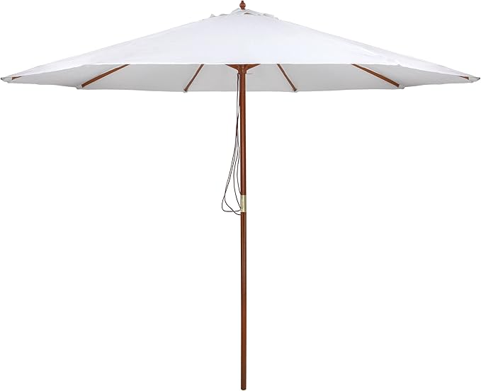Northlight Outdoor Patio Market Umbrella with Wooden Pole - 8.5' - White