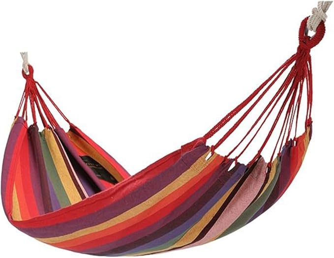 Outdoor Hammock, Thickened Anti-Rollover Hammock Chair for Camping, Compact and Portable Swing with Storage Bag, Load Bearing 150kg/330.7lbs(Orange-red)