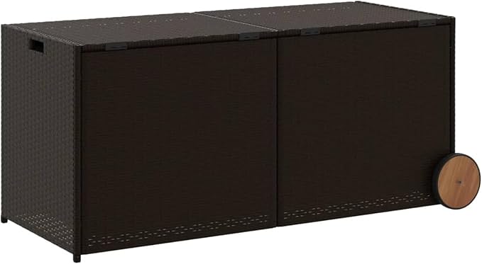 Gecheer Outdoor Storage Box, Water-Resistant PE Rattan Deck Box with Wheels and Gas Spring, 283 Gallon Capacity for Patio, Balcony, and Garden
