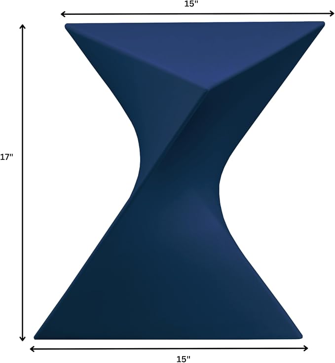 LeisureMod 15.75" Triangular Side Table, Stackable Plastic Accent End Table for Indoor & Outdoor Use, Weather-Resistant Modern Patio & Living Room Table, Set of 4, Navy Blue