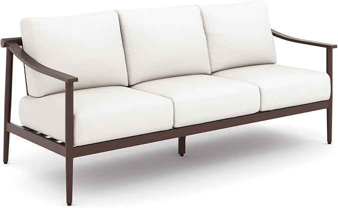 New Classic Furniture Moana Aluminum Metal Patio Conversation Sets for 5 (Ivory) – Stylish Outdoor Patio Conversation Sets – Outdoor Furniture Sets for Balcony, Deck, or Small Outdoor Spaces