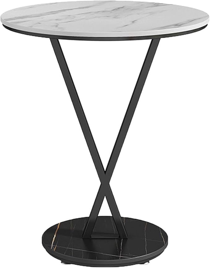 JATIBOSH Coffee Table in Living Room, Industrial Style Round End Table Metal, Small Outdoor Side Table for Bedroom Balcony Patio