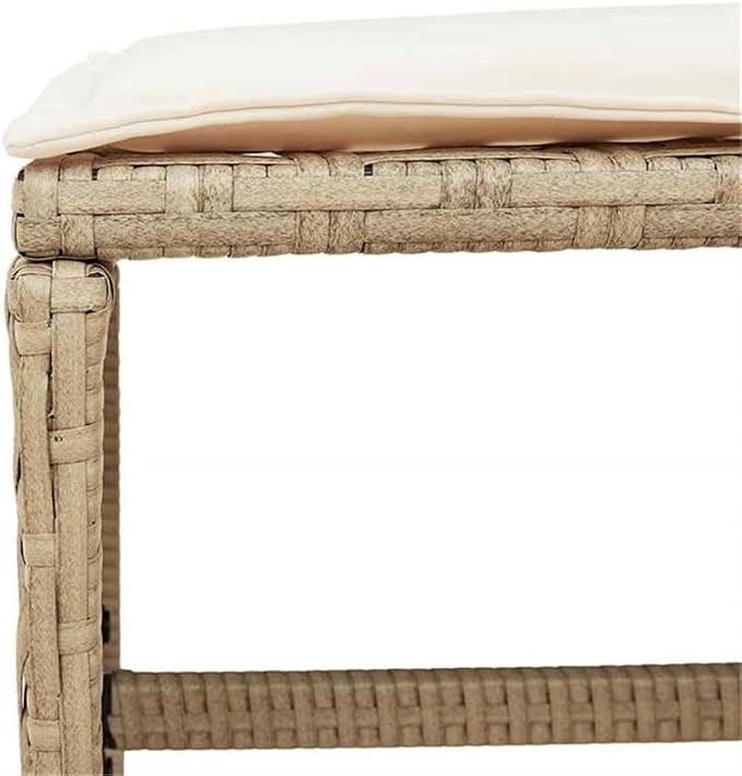 Afuera Living Outdoor Patio Dining Set, 11 Piece, Rattan Construction, Beige Finish, Includes Table with Tempered Glass Top, Chairs and Cushions, Foldable and UV-Resistant, Seats 10, Garden or