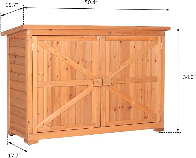 Outdoor Storage Box, Large Wood Deck Storage Box Bench Indoor/Outdoor Storage Bin Container for Patio Cushions, Outdoor Furniture, Garden Tools (Brown27)