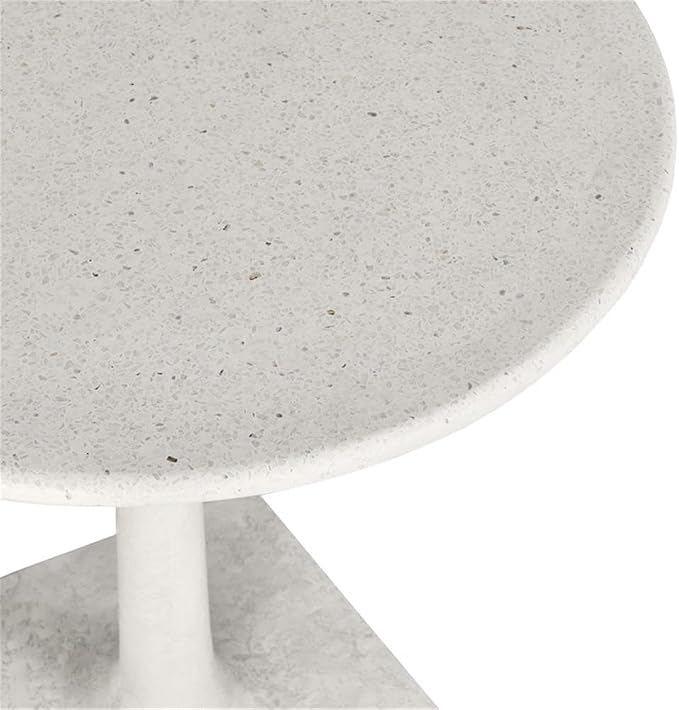 Classic Home Paulina 31" Concrete Stone Outdoor Bistro Table in White