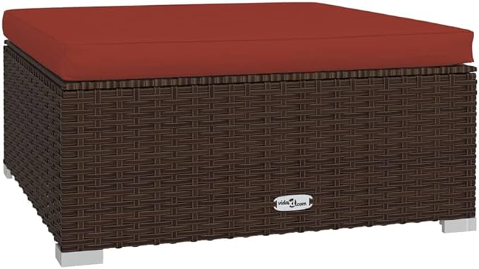 11 Piece Patio Lounge Set with Cushion, Furniture Conversation Sets Piece Patio Set Outdoor Patio Sectional Patio Lounge Set s Poly Rattan Brown
