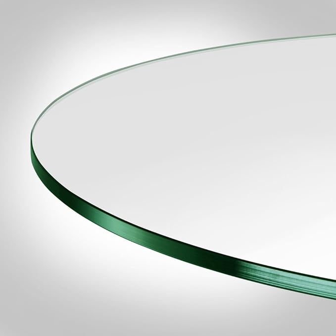Dulles Glass 30" Round Glass Table Top, 1/4" Thick Clear Tempered Replacement Glass, Flat Polished Edge for Coffee, Dining, Patio Tables & Furniture Protection