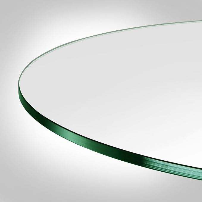 Dulles Glass 72 inch Round Glass Table Top - Tempered - 3/8" Thick Glass Surface, Safe Flat Polished, Multipurpose for Dining Table, Patio, Coffee and End Table