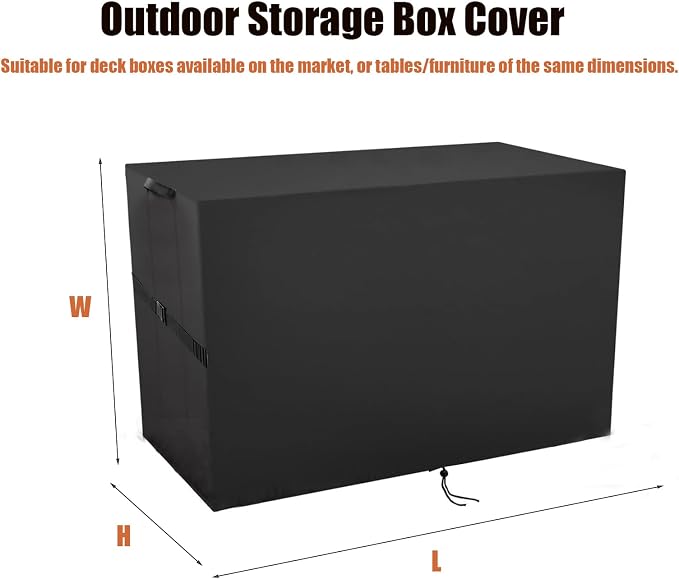 Outdoor Storage Box Cover，Waterproof Resin Storage Bin Cover Deck Box Covers-75.08"L x 34.37"W x 6.69"H