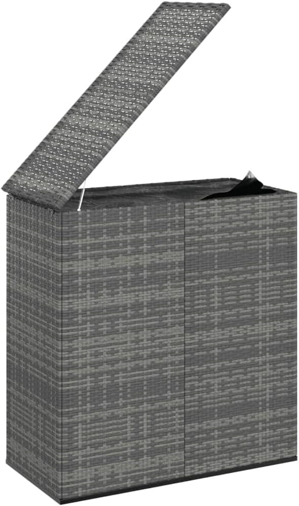 Patio Cushion Box,Outdoor Toy Storage,Pillow Storage, Includes a Black Inner Bag with Cover and Zipper Features a Gas Lift Mechanism, for Patio Furniture Cushion Storage.PE Rattan Grey