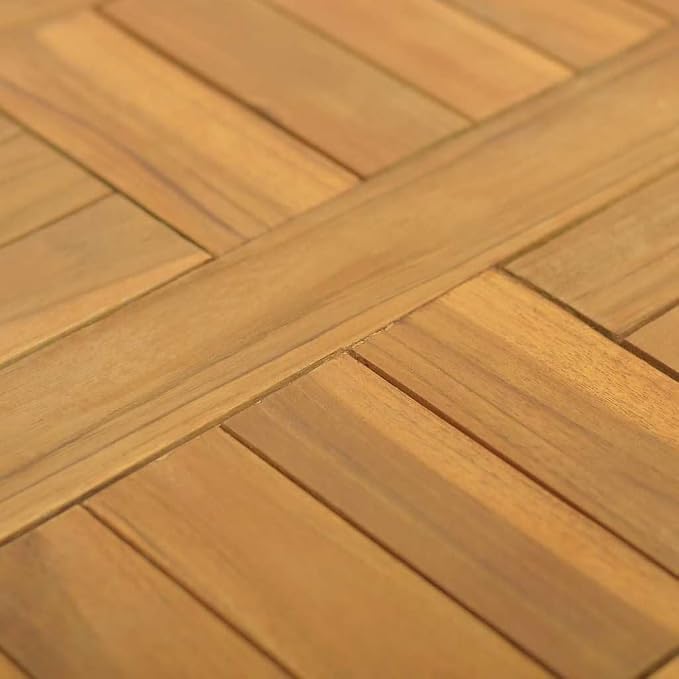 vidaXL Square Table Top, Dining Table Top for Home Kitchen Restaurant Standing Desk Frame, Wooden Table Top Replacement, Solid Wood Teak