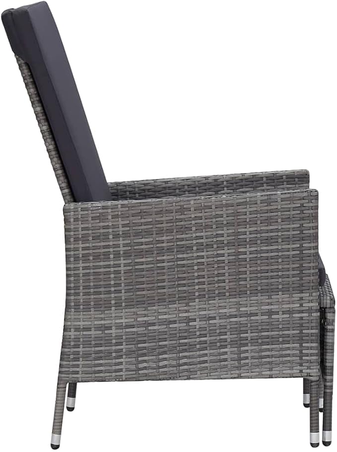 2 Piece Patio Lounge Set with Cushion, Furniture Conversation Sets Outdoor Patio Sectional Patio Lounge Set Piece Patio Set s Poly Rattan Gray