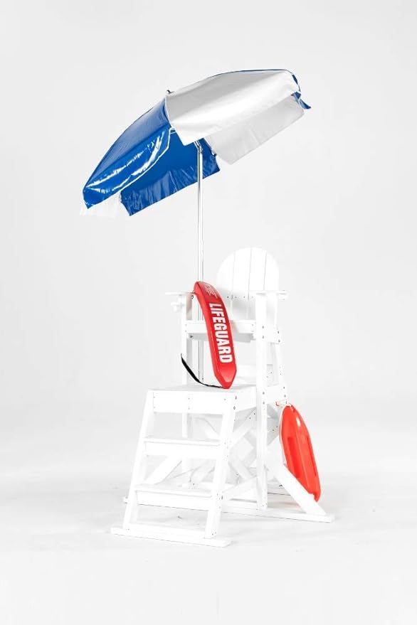 Heavy Duty Vinyl Umbrella-Royal/White
