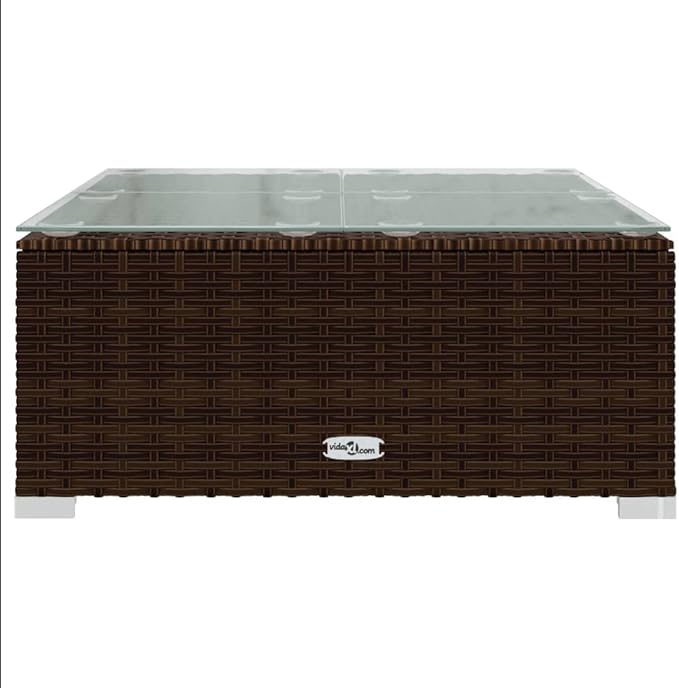 Patio Lounge Set with Cushions,Outdoor Table and Chairs Set,Terrace Conversation Set Furniture,Outdoor Furniture,for Garden,Backyard,7 Piece Poly Rattan Brown