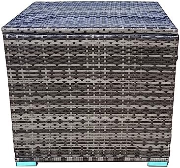 Outdoor Rattan Storage Box, Waterproof 333L Deck Box with Lid, Weatherproof Wicker Storage Basket with Gas Pressure Spring