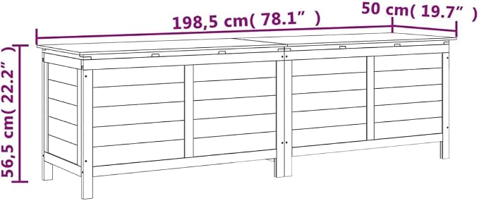 Gardening Supplies patio storage box Deck boxes Patio Storage Box Brown 78.1"x19.7"x22.2" Solid Wood Fir
