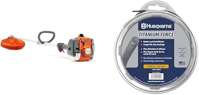 Husqvarna 122LK 17-inch 22-cc Gas Trimmer and 140-Foot .095-Inch Titanium Force Trimmer Line Bundle