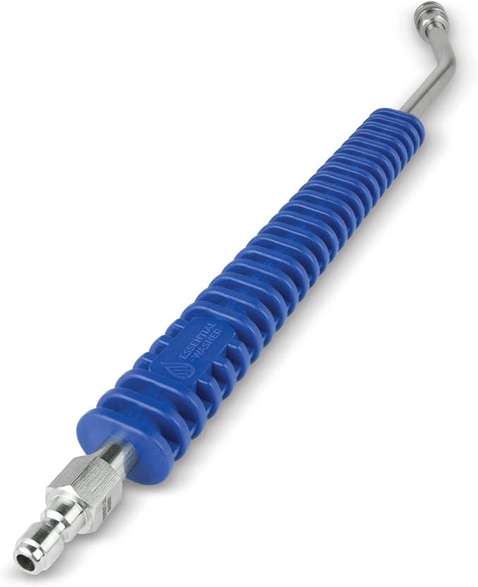Essential Washer Pressure Washer Wand Extension | 20" Curved Stainless Steel With Molded Grip | 4000 PSI