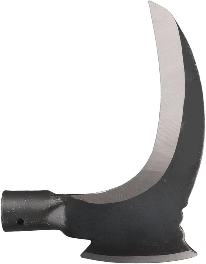 Grass Sickle, Manganese Steel Portable Held Sickle Tool Grass Lawn Gardening Farming Weed Remover Scythe Blade Cutter Grafting Knife for Outdoor Gardening, Clearing Vines (Single Cutter Head)