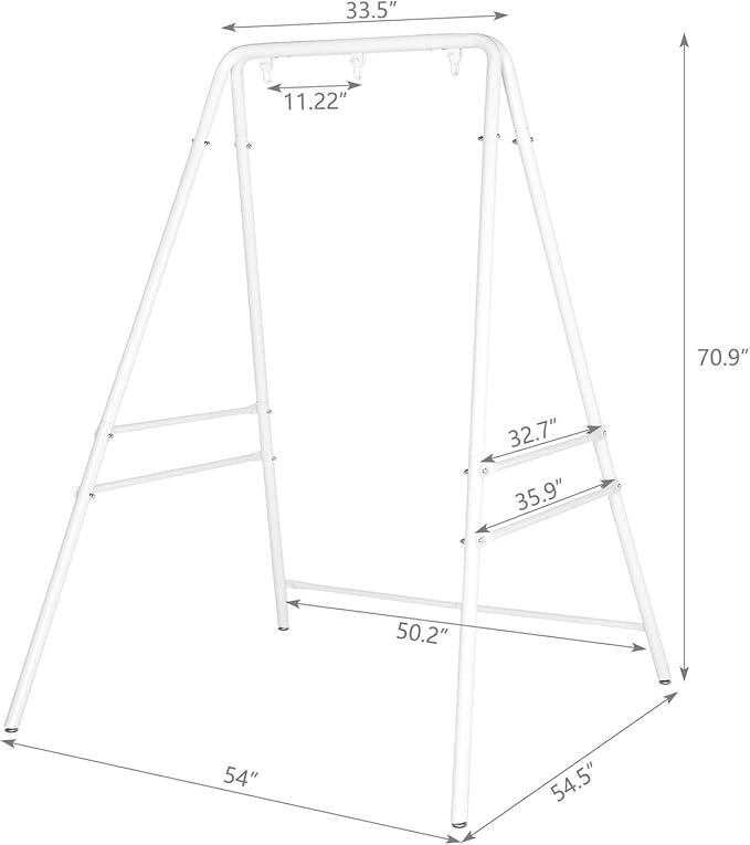 Sturdy Hammock Stand Only - Heavy Duty Frame, Max Stability Iron Frame for Relaxing, 25 LBS Lightweight Yet Strong, 30.31" Top Width, Fits Standard Hammock Chairs, Easy to Move & Store, White