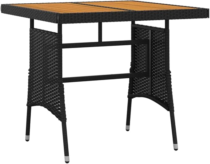 Backyard Furniture Patio Conversation Sets Outdoor Seating 3 Piece Patio Dining Set Poly Rattan Black Suitable for Swimming Pool, Courtyard, Garden
