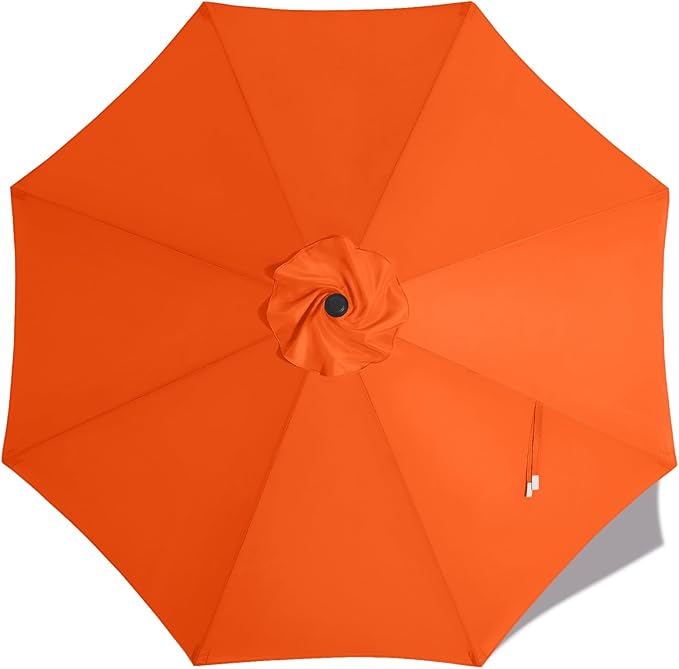 MASTERCANOPY Patio Umbrella 11 ft Replacement Canopy for 8 Ribs-Orange Canopy Only