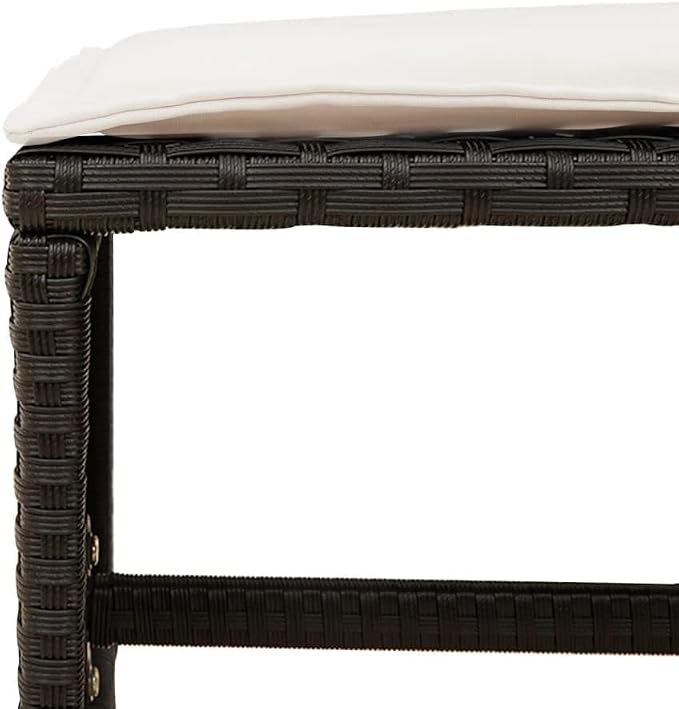 9 Piece Garden Dining Set, 8 Seater Outdoor Patio Furniture, Collapsible PE Rattan Table and Chairs with Cushions, Black