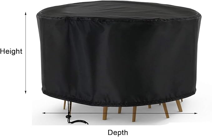 Patio Furniture Set Cover Round, Waterproof Round Patio Table Cover Outdoor Furniture Covers for Patio Furniture - 96"D x 28"H