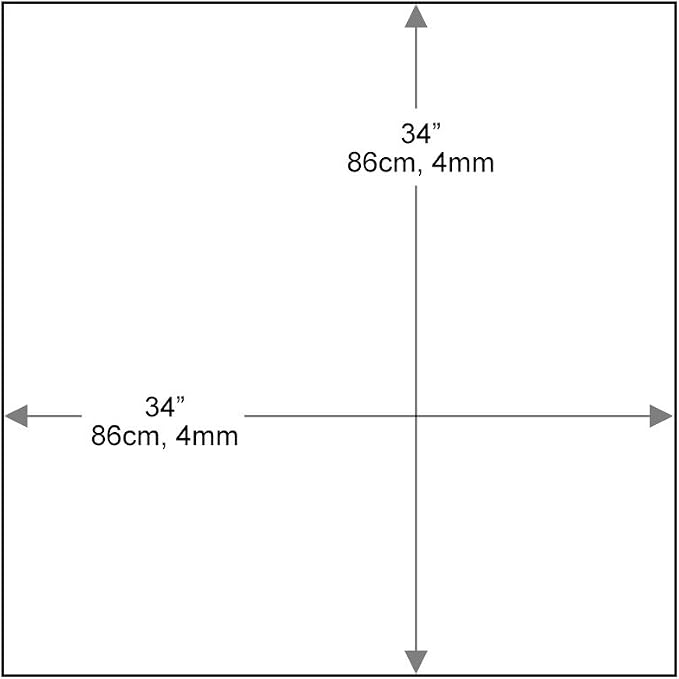 Dulles Glass 34 inch Square Glass Table Top - Tempered - 1/2" Thick Glass Surface, Safe Flat Polished, Eased Corners, Multipurpose for Dining Table, Patio, Coffee and End Table