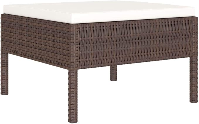 Patio Lounge Set with Cushions,Outdoor Patio Furniture,Outdoor Chat Conversation Set,Garden Furniture Sets,for Patio,Backyard,Garden,Outdoor,6 Piece Poly Rattan Brown