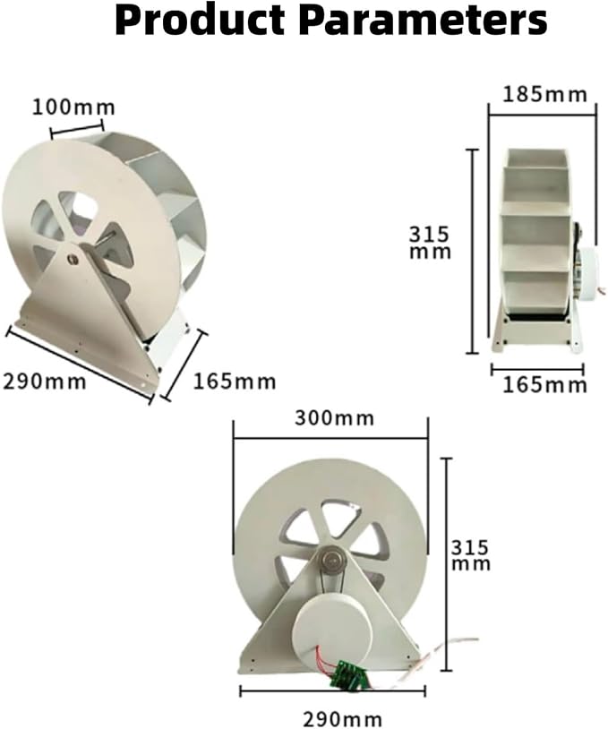50W/100W Water Wheel Generator - Durable Steel Hydro Turbine With 3:1 Torque Pulley - 1V-35V Charging For Outdoor Garden & Off-Grid(100W)