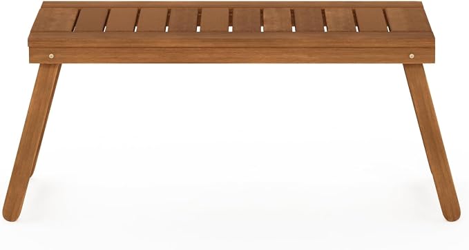 Furinno TIOMAN Patio Table, Folding Outdoor Side Table, Coffee Table, for Patio, Garden, Porch, Light Wood