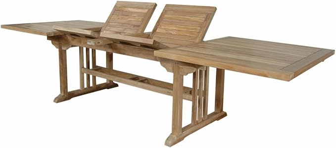 Maykoosh Teak Extension Dining Table - Seats 12-14Outdoor Patio Table with Umbrella HoleRectangular Table