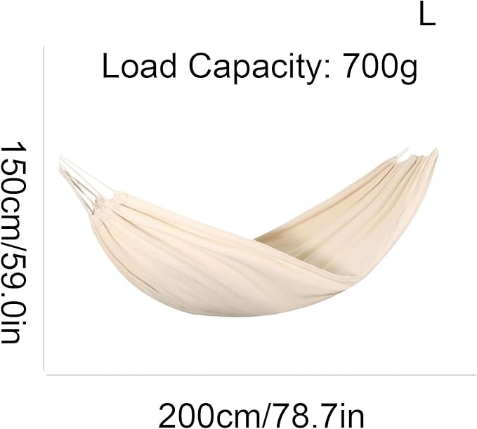 Portable Oxford Cloth Hammock Camping Multifunctional Easy to Carry Skin-Friendly Breathable Outdoor Supplies Sturdy Hammock Comfortable(L,Beige)