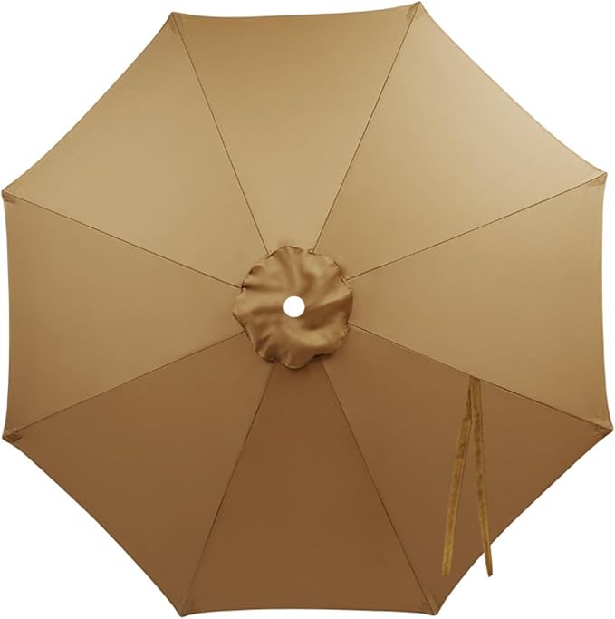 Patio Umbrella Replacement Canopy 6.6ft 7ft 8.2ft 9.2ft 9.8ft for 6/8 Ribs, Market Umbrella Top Cover, UV Protective Waterproof Polyester Fabric, Canopy Only