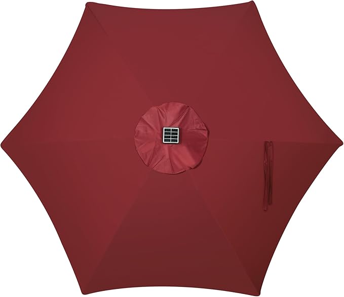 Blissun 7.5 ft Solar Umbrella, 18 LED Lighted Patio Umbrella, Table Market Umbrella