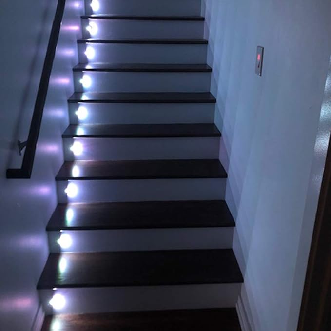 FVTLED 30pcs Low Voltage LED Deck Light Kit Φ1.38 Waterproof Outdoor Step Stairs Garden Yard Patio Landscape Decor Lights Cold White Lamp
