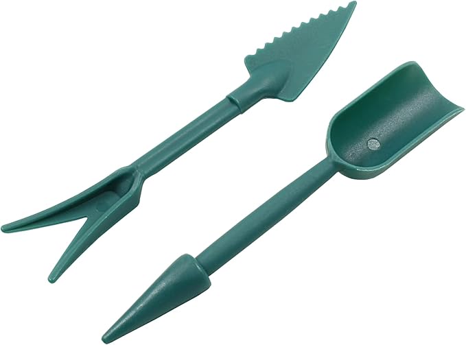 Bivethoi Garden Hand Tools Transplanting Shovel Scoops Kits for Plant Cultivation Digging Care, Set of 4, Dark Green